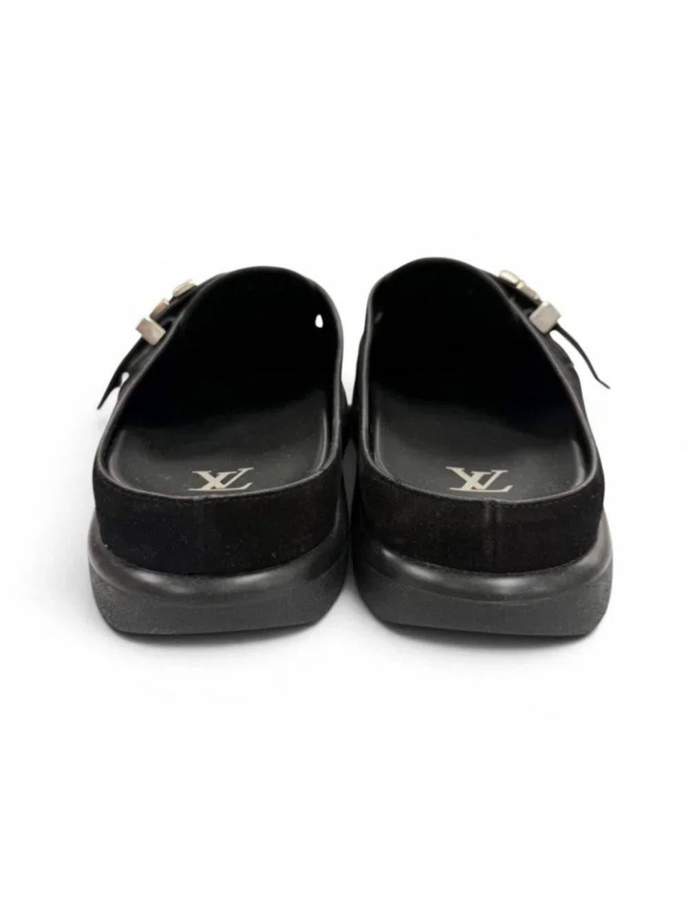 Louis Vuitton Suede Leather Noir LV Easy Sandals 7
